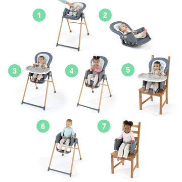 Ingenuity Proper Positioner Highchair 7 in 1 Deluxe Chambray