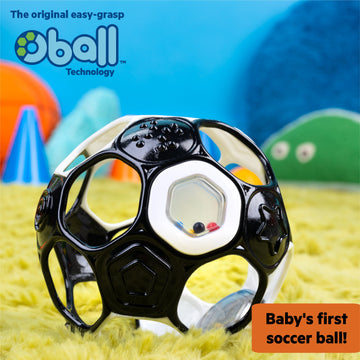 Oball Grippin’ Goals Rattle Ball Black & White