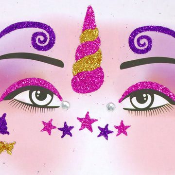Pink Poppy Dreamy Unicorn Sparkling Face Stickers