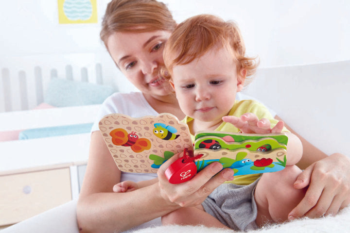 Hape Babys Bug Book perfect for little hands, baby and new borns The Toy Wagon