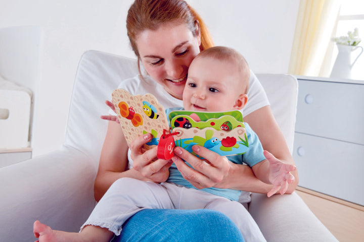 Hape Babys Bug Book perfect for little hands, baby and new borns The Toy Wagon