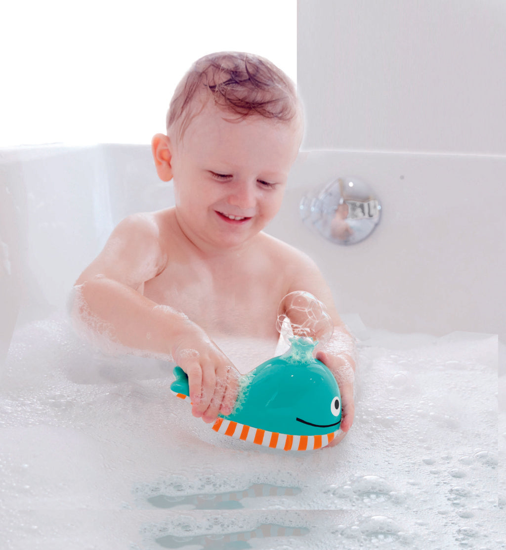 Hape Bubble Blowing Whale makes bath time fun for babies The Toy Wagon