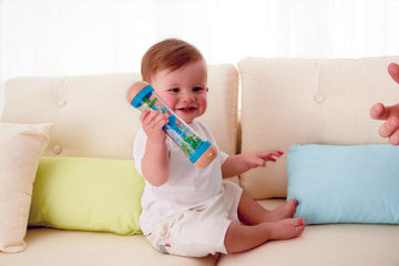 Hape Beaded Raindrops - Blue, a first musical instruments for babies, perfect for making music The Toy Wagon