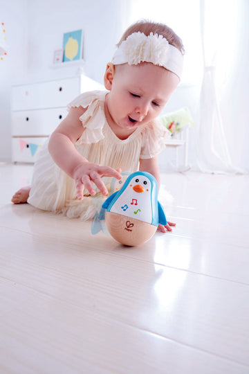 Hape Penguin Musical Wobbler, a first musical instruments for babies, perfect for making music The Toy Wagon