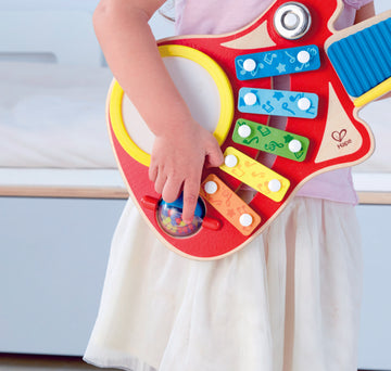 Hape 6-in-1 Music Maker, a first musical instruments for babies, perfect for making music The Toy Wagon