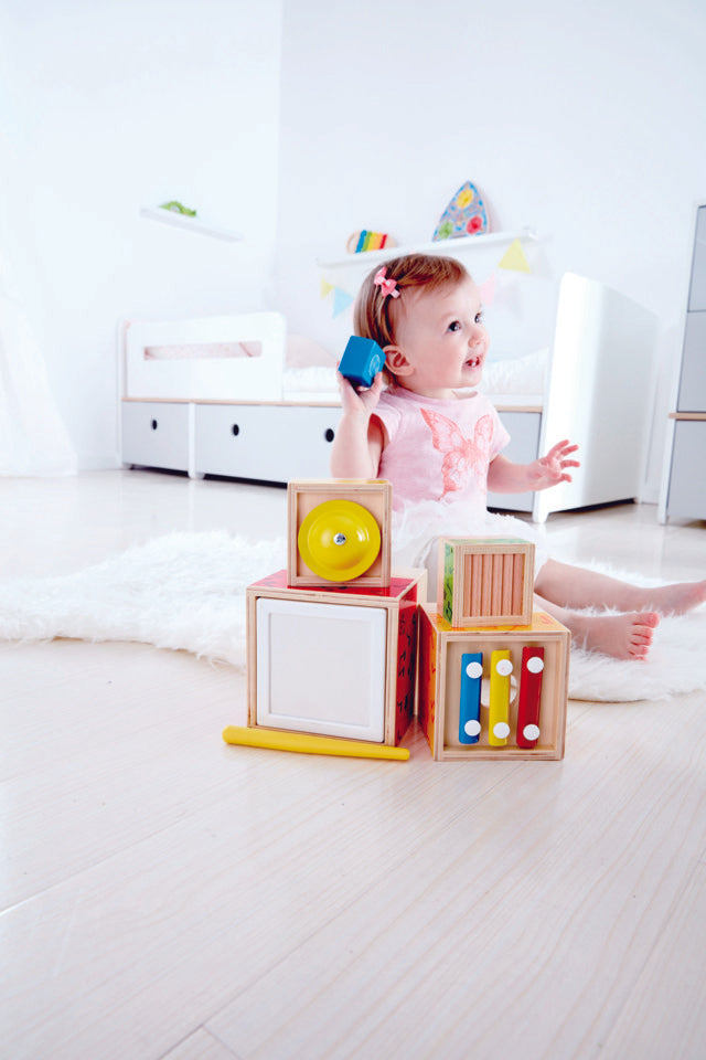 Hape Stacking Music set, a first musical instruments for babies, perfect for making music The Toy Wagon