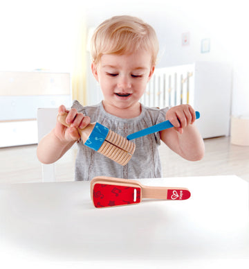 Hape Percussion Duo, a first musical instruments for babies, perfect for making music The Toy Wagon