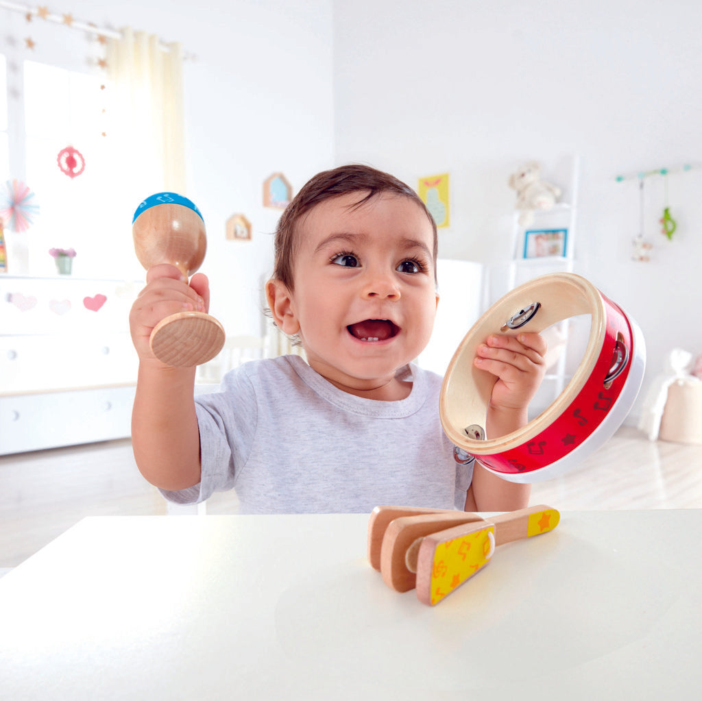 Hape Junior Percussion Set, a first musical instruments for babies, perfect for making music The Toy Wagon