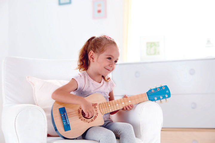 Hape Blue Lagoon Guitar a great first musical instrument for children The Toy Wagon