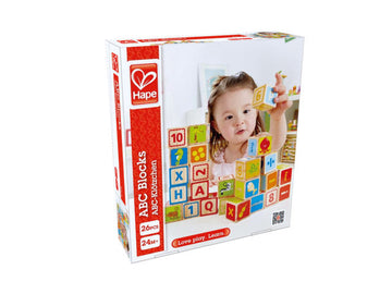 Hape ABC Blocks are wooden with hours of fun and imagitive play The Toy Wagon