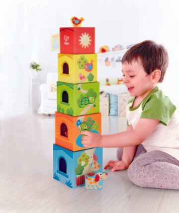 Hape Friendship Tower boxes are perfect for building and learning. Stack, sort sHapes, The Toy Wagon