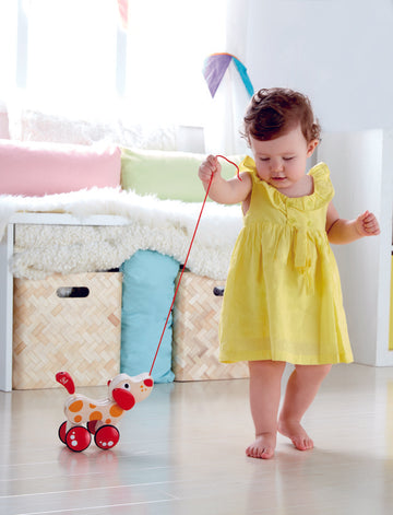 Hape Pepe Pull Along wooden push or pull along toy for babies The Toy Wagon
