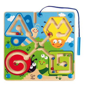Hape Best Bugs Magnetic Maze Puzzle promotes dexterity, hand/eye coordination, and manipulation with woodend educational toys The Toy Wagon