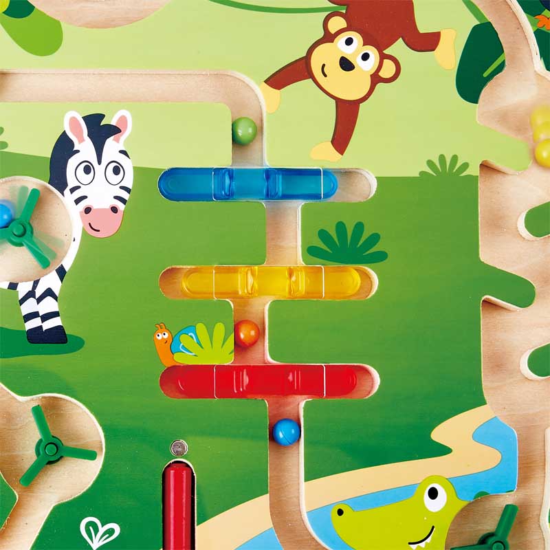 Hape Jungle Maze Puzzle promotes dexterity, hand/eye coordination, and manipulation with woodend educational toys The Toy Wagon