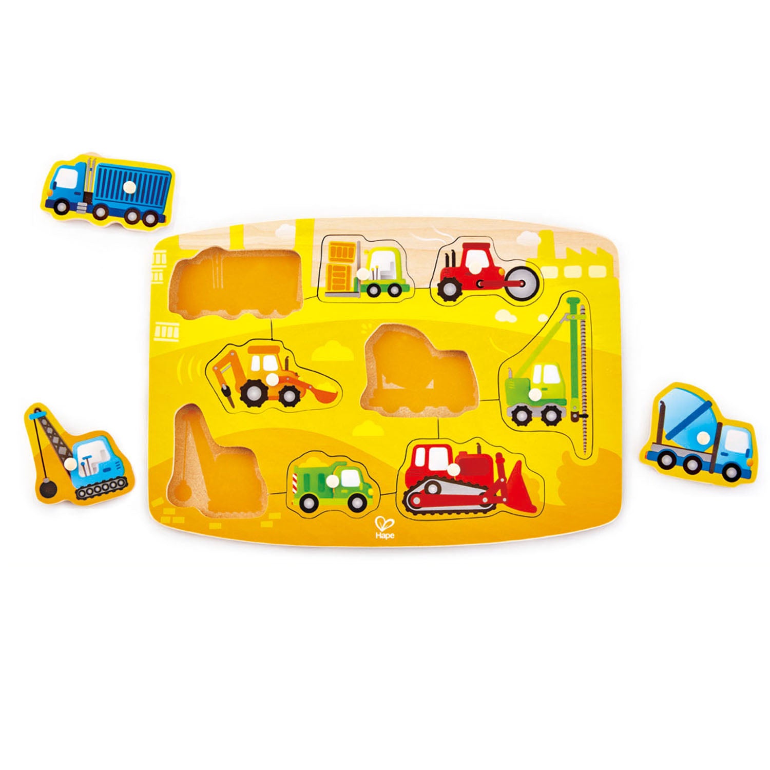 Hape Construction Peg Puzzle wooden for little hands educational toys The Toy Wagon
