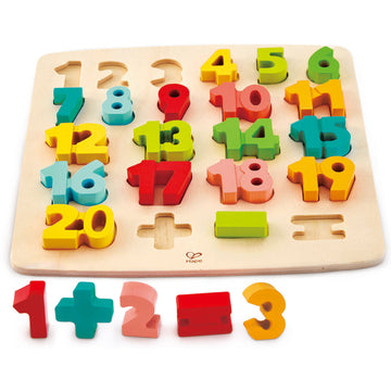 Hape Chunky Number Math Puzzle wooden for little hands educational toys The Toy Wagon