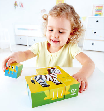 Hape Jungle Animal Block Puzzle wooden for little hands educational toys The Toy Wagon