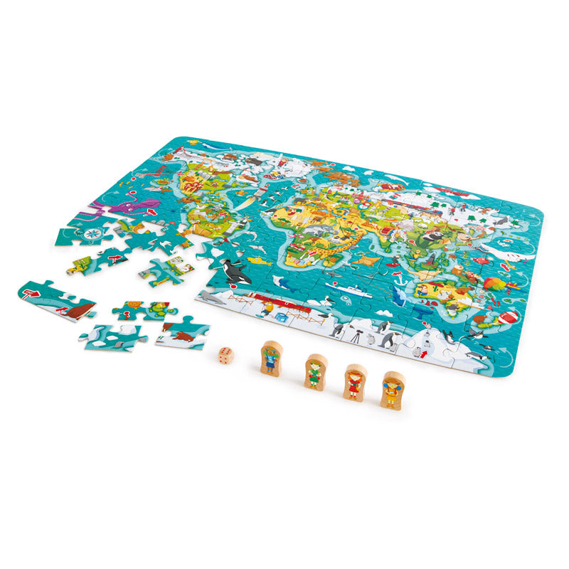 Hape 2 in1 World Map Puzzle wooden for little hands educational toys The Toy Wagon