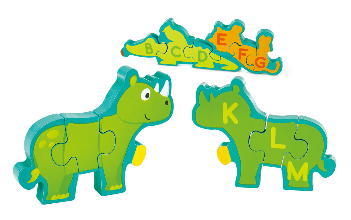 Hape Alphabet & Animal Parade Puzzle wooden for little hands educational toys The Toy Wagon