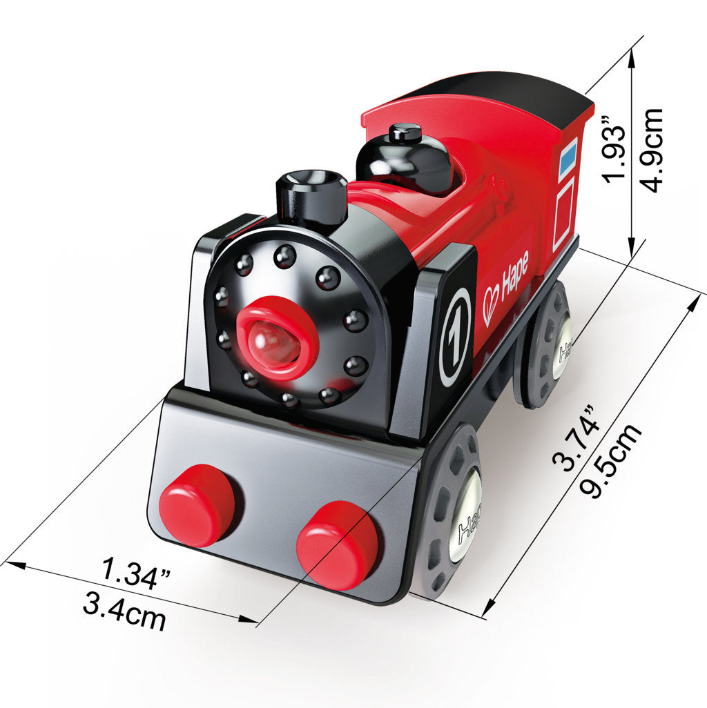 Hape Battery Powered Engine No.1 is wooden railway and train set The Toy Wagon