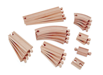 Hape Super Expansion Rail Pack is wooden railway and train set The Toy Wagon