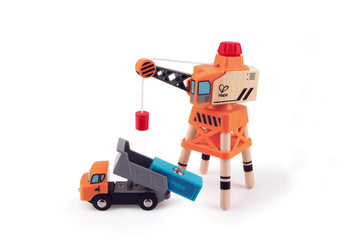 Hape Large Boom Crane is wooden railway and train set The Toy Wagon