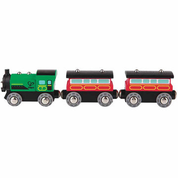 Hape Steam-Era Passenger Train is wooden railway and train set The Toy Wagon