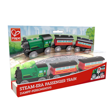 Hape Steam-Era Passenger Train is wooden railway and train set The Toy Wagon