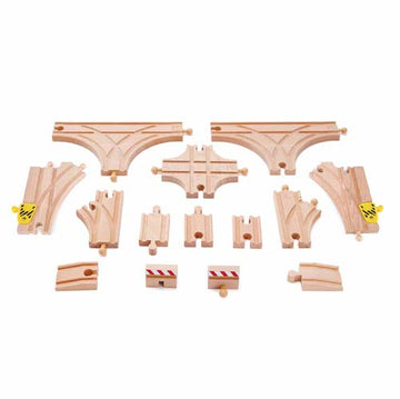 Hape Track Expansion Pack is wooden railway and train set The Toy Wagon