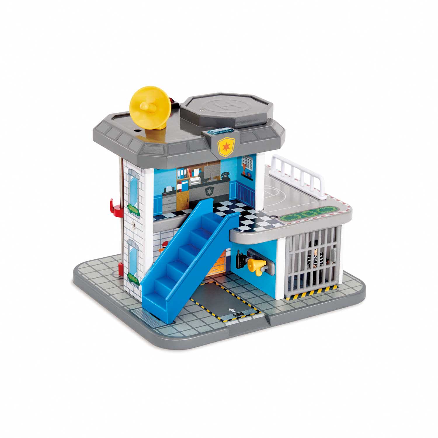 Hape Emergency Services HQ is wooden railway and train set The Toy Wagon