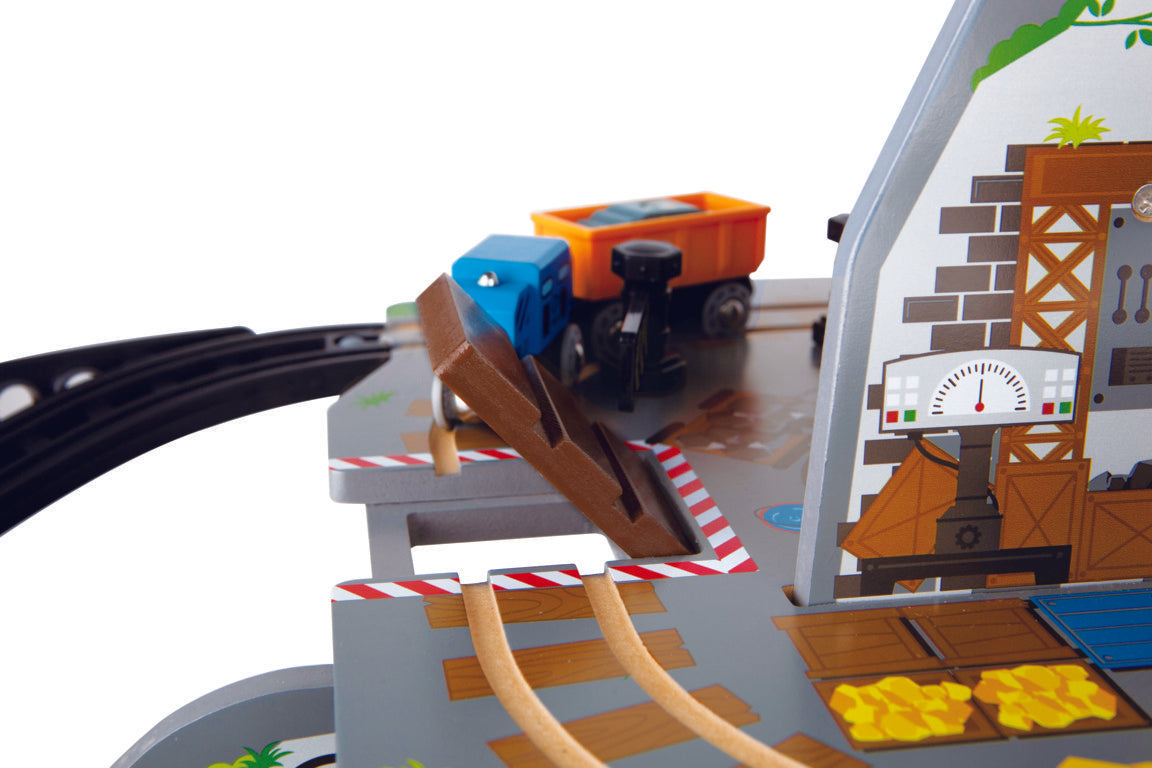 Hape Mighty Mountain Mine is wooden railway and train set The Toy Wagon