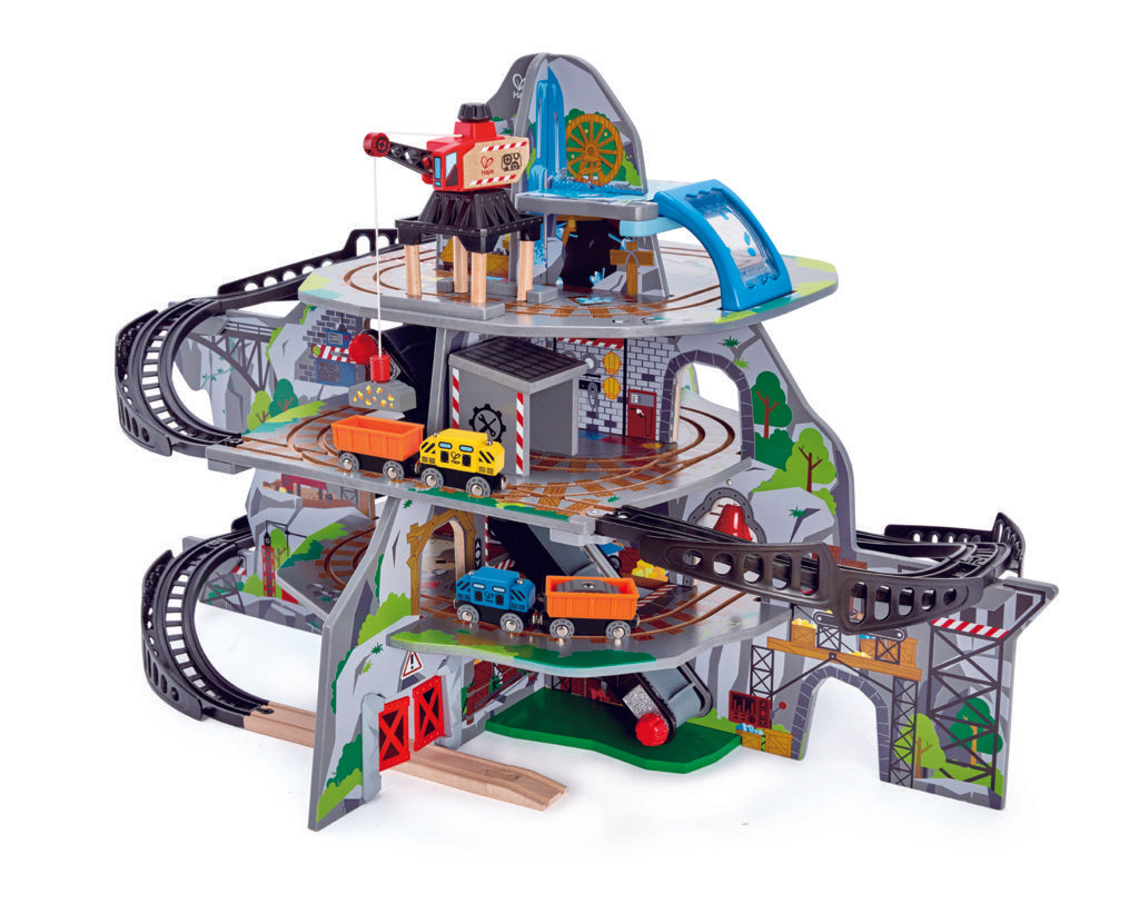 Hape Mighty Mountain Mine is wooden railway and train set The Toy Wagon