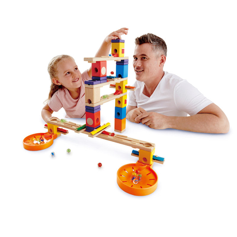Hape Quadrilla Music Motion wooden marble run, contruction and STEAM play The Toy Wagon