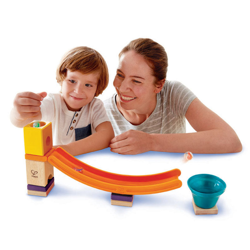 Hape Quadrilla Mega Skatepark wooden marble run, contruction and STEAM play The Toy Wagon