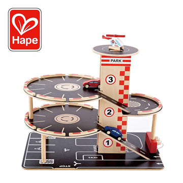 Hape Park and Go Garaged imaginative play quality wooden toys The Toy Wagon
