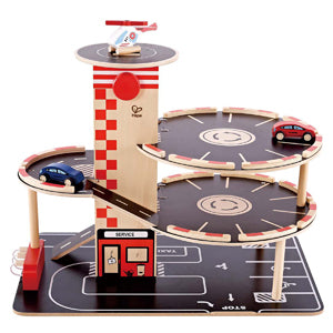 Hape Park and Go Garaged imaginative play quality wooden toys The Toy Wagon