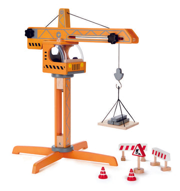 Hape Crane Lift imaginative play quality wooden toys The Toy Wagon