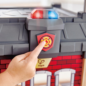 Hape Fire Station imaginative play quality wooden toys The Toy Wagon