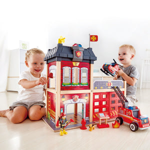 Hape Fire Station imaginative play quality wooden toys The Toy Wagon