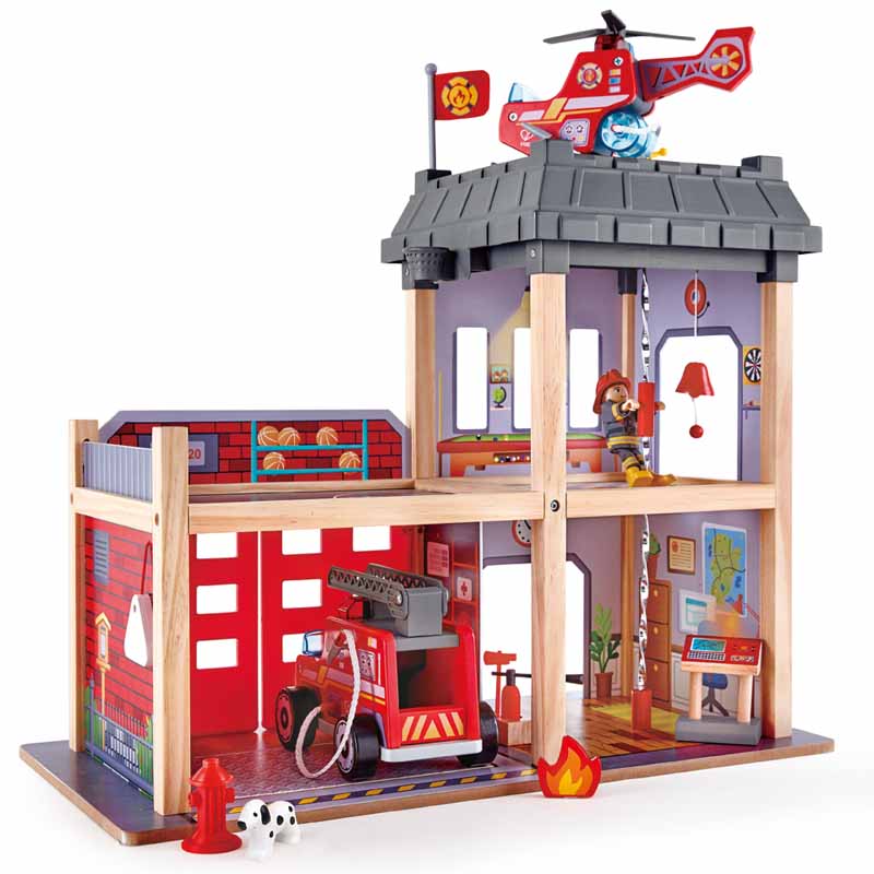 Hape Fire Station imaginative play quality wooden toys The Toy Wagon