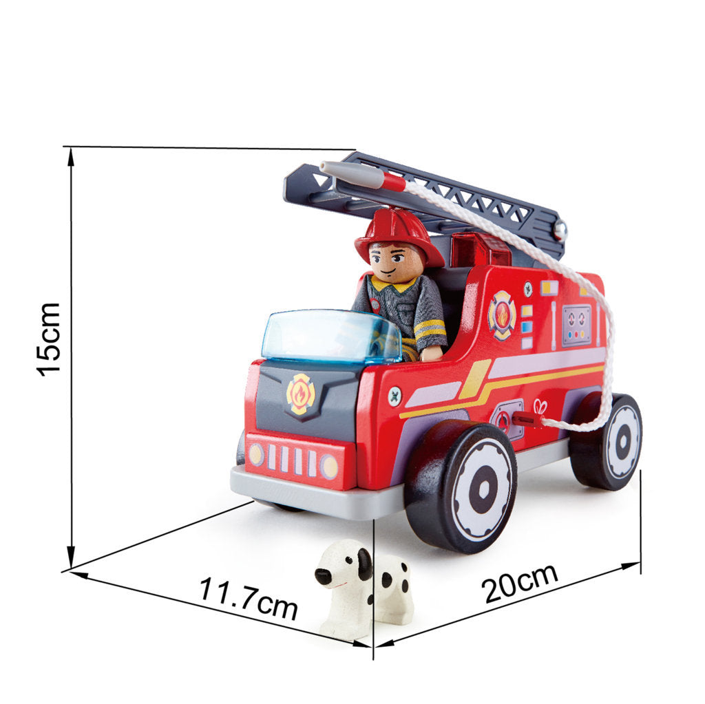 Hape Fire Truck imaginative play quality wooden toys The Toy Wagon