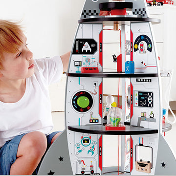 Hape Four-Stage Rocket Ship imaginative play quality wooden toys The Toy Wagon