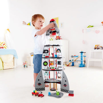 Hape Four-Stage Rocket Ship imaginative play quality wooden toys The Toy Wagon