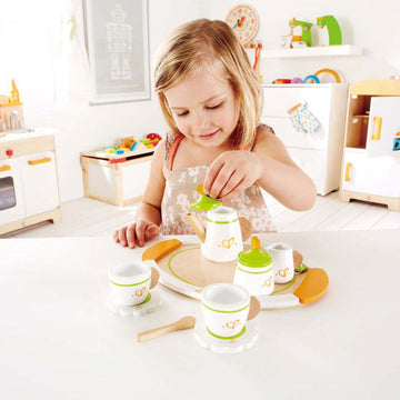 Hape Tea set for Two imaginative play quality wooden toys The Toy Wagon
