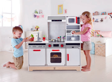 Hape All-in-1 Kitchen imaginative play quality wooden toys The Toy Wagon