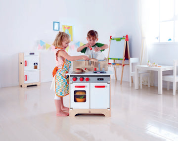Hape White Gourmet Kitchen imaginative play quality wooden toys The Toy Wagon