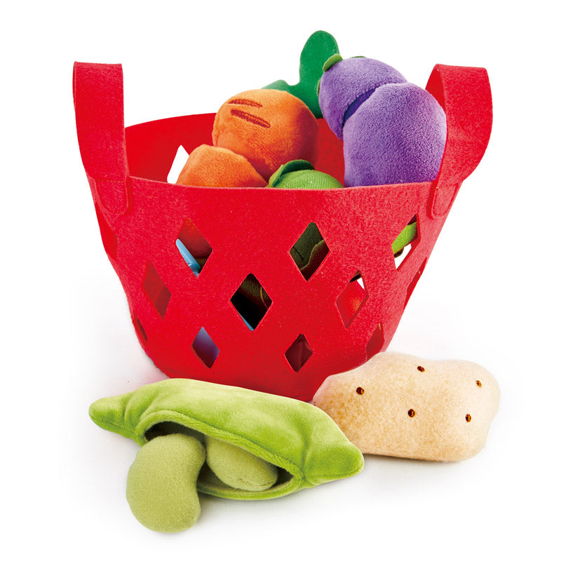Hape Toddler Vegetable Basket imaginative play quality wooden toys The Toy Wagon