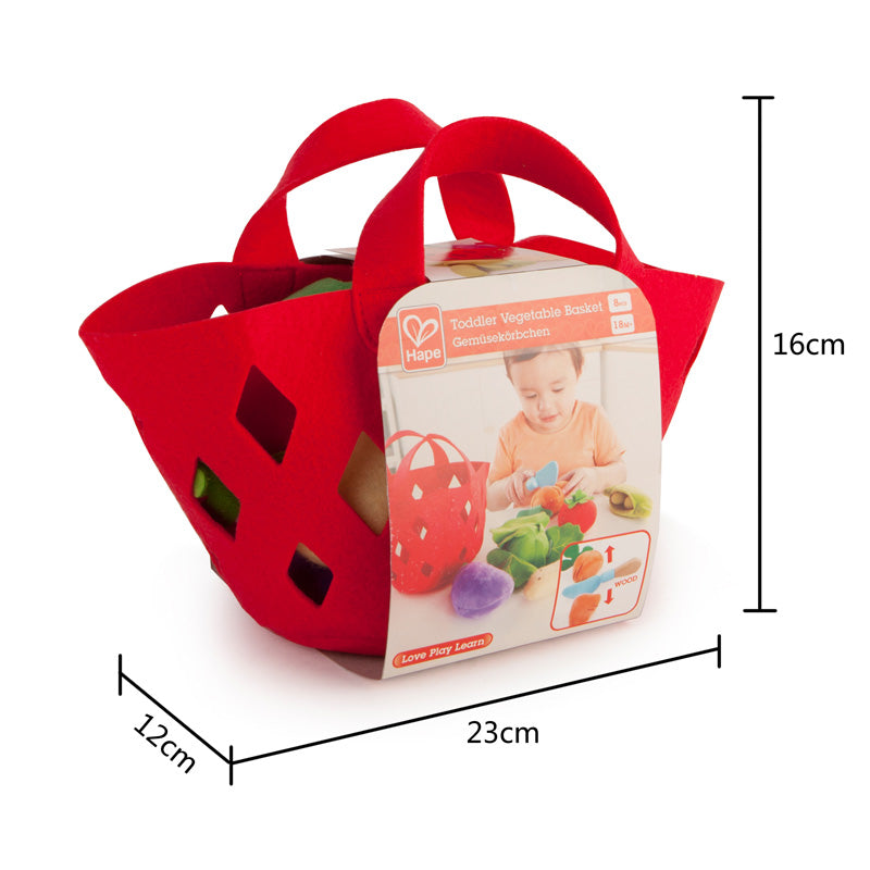 Hape Toddler Vegetable Basket imaginative play quality wooden toys The Toy Wagon