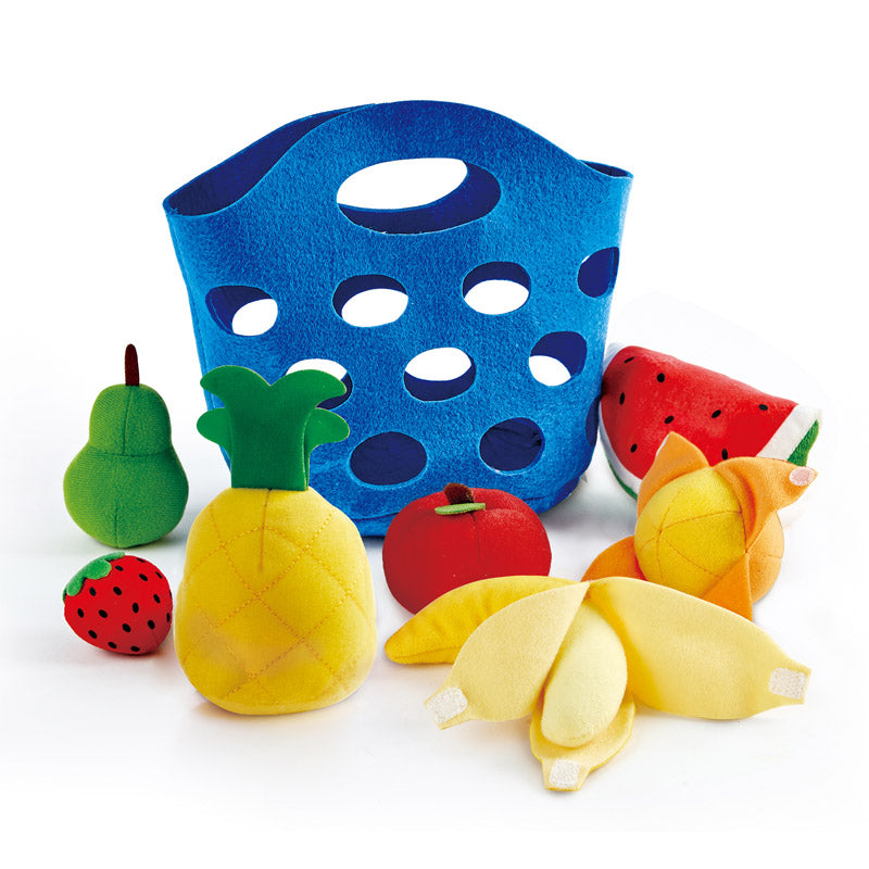 Hape Toddler Fruit Basket imaginative play quality wooden toys The Toy Wagon