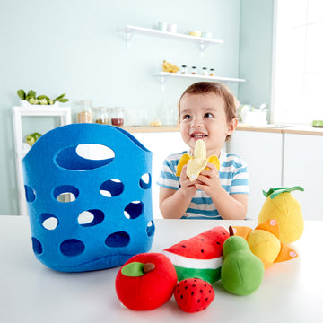 Hape Toddler Fruit Basket imaginative play quality wooden toys The Toy Wagon